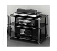 Support de haut-parleur de bureau multifonction et étagère de rangement multimédia 1/2/3/4 couches avec coussinets antidérapants - Meuble TV stéréo - Noir (45 x 35 x 35 cm)