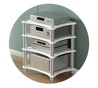 Support de haut-parleur HiFi à 3 niveaux - Support AV robuste pour home cinéma - Gain de place - Rangement d'équipement audio réglable en hauteur et design parfait pour les amateurs de musique