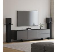 Support de haut-parleurs vidaXL 2 pcs Chêne Noir 30x30x80 cm en bois d'ingénierie