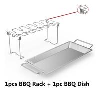 Support de jambe d'aile de poulet en acier inoxydable,support de Barbecue,plats de Barbecue pour fumoir,pique-nique,fête de noël,maille - Type 1 BBQ Rack BBQ Dish