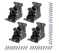 Support de jambe pliant, matériel charnière autobloquant avec vis, d'extension verrouillage for établi Table et lit, 4 pièces(Black)