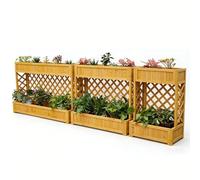 Support de jardinière rectangulaire à deux niveaux en bois cèdre | Multicolore, plusieurs tailles, scénario d'utilisation : maison, jardin, bureau, extérieur.(Yellow,60x35x90cm)