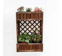Support de jardinière rectangulaire à deux niveaux en bois cèdre | Multicolore, plusieurs tailles, scénario d'utilisation : maison, jardin, bureau, extérieur.(Brown,60x35x90cm)