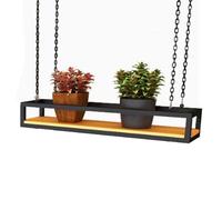 Support de jardinière Suspendu avec Cadre en métal, Support de Fleurs créatif au Plafond, étagère Murale pour Bouteilles de vin et Rangement décoratif, étagères flottantes pour la
