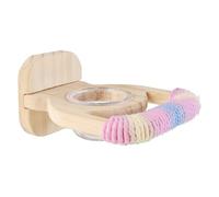 Support de jeu compact en bois pour perroquet avec gamelle amovible adaptée aux petits oiseaux Perchoir de coordination pour oiseaux de compagnie