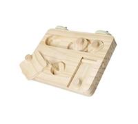 Support de jeu multifonction pour perroquets avec bloc de puzzle coulissant Structure en bois Plate-forme d'alimentation pour oiseaux Jouet de défi alimentaire Station d'alimentation interactive pour