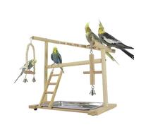 Support de jeu pour oiseaux - Balançoire d'escalade - - Avec plateau amovible en acier inoxydable, gamelle et perruche - Perchoir pour mâcher, chercher la nourriture, l'entraînement - Nymphe H