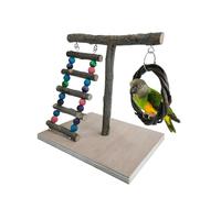 Support De Jeu Pour Oiseaux, Perchoir En Bois Pour Perroquet, Aire De Jeux De Perroquet En Bois, Avec Échelle d'Escalade Balançoire à Suspendre, Jouet Pour Perroquet, Pour Perruche, Conure, Calopsitte