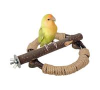 Support de Jeu pour Oiseaux, Perroquet en Bois, Accessoire de Cage à Oiseaux, Branche Debout avec Corde pour Oiseaux de Petite à Moyenne Taille, Escalade