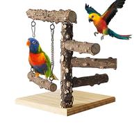 Support de jeu pour perroquet - arbre oiseaux bois antidérapant, jouet portable durable, perchoir naturel stable, support multifonction oiseaux exotiques | Perruche calopsitte perroquet salle séjour j
