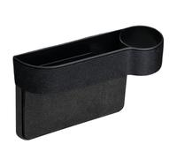 Support de joint de siège de voiture - En cuir - Avec porte-gobelet - Accessoire de voiture pour portefeuille, téléphone portable, clés, cartes, boissons, bouteilles - Convient directement aux