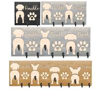 Support de laisse de chien personnalisé pour clés murales, nom de chien, support de laisse de fesses, organisateur de stockage de bois de ferme, organisateur de laisse pour animaux de compagnie