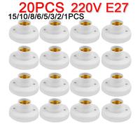 Support de lampe à vis Inda, support de douille d'ampoule, capuchon de base adaptateur, douille blanche, plafonnier, ampoule à base de fibre, 220V, 1-20 pièces 5PCS