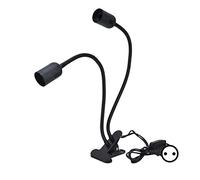 Support de Lampe de Table E27/E26 Support de Lampe à Pince Réglable à 360 Degrés à Double Tête 100-240V(#2)