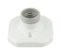 Support de lampe E27 en céramique avec coque en PVC pour ampoules à chaleur de reptiles à haute température dans les vivariums, incubateurs et entrepôts industriels, douille émaillée droite blanche