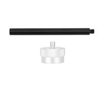 Support de lampe pour réservoir en alliage d’aluminium, tige extensible à filetage 1/4", adaptateur universel pour lampe de réservoir de gaz plat, pour l’usage en camping et en ple (Noir et Argent)