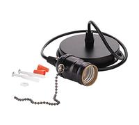 Support de lampe, support de lampe à suspension vintage E27 avec interrupteur à tirette pour chaîne(Noir)