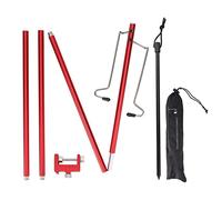 Support de lanterne de camping portable en alliage d'aluminium pour lampe d'extérieur, support suspendu pour lanternes de camping solaires rechargeables à LED, pièces d'engrenage (Rouge)