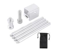 Support de Lanterne de Camping Poteau D'Éclairage Mât de Lampe Porte-Lanterne Détachable Construction en Alliage D'Aluminium Robuste Approprié pour L, Argent