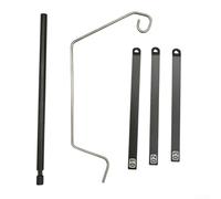 Support de lanterne en alliage d'aluminium 43 cm léger pour tente | 43 x 20 cm, cadre en alliage d'aluminium, robuste pour suspension, finition noire argentée, compatible avec les LED solaires
