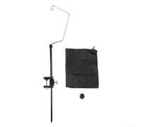 Support de lanterne réglable avec crochet en C, portable, pliable, en alliage d'aluminium 6061, multi-angle, rotation à 180°, hauteur maximale de 1,2 m, argenté pour camping en plein air (A)