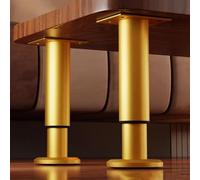 Support de lavabo, Supports pour lavabo encastré, Tige de Support télescopique pour Pied de Meuble sous-évier, 2 Supports réglables pour Table (doré, Hauteur 18-30 cm)