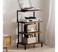 Support de lecteur de disque multimédia à 4 niveaux pour salon de jeu, étagère stéréo avec étagère DVD et armoire audio, idéal pour la maison, le bureau et la cuisine studio d'enregistrement