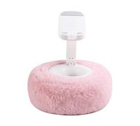Support de lecture ajustable avec oreiller et bol en peluche, support de téléphone à 360 pour lit rose