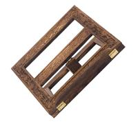 Support de Lecture Biblique en Bois Marron, Support Réglable Sculpté | Décor Religieux Soigné, Finition Lisse, pour Livres Saints et Cantiques, Usage Table et Église