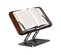 Support de lecture compact et pliable avec base en bois pour économiser de l'espace - Pliable jusqu'à 4,1 cm d'épaisseur - Support de bureau