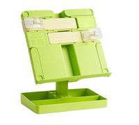 Support de lecture pliable pour économiser de l'espace avec clip de page, bras extensible, support réglable pour partitions de musique, livre de cuisine, support de livre de déni