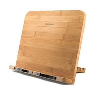 Support de Lecture Portable pour Livre de Cuisine et Bureau en Bambou Pliable avec 6 hauteurs réglables (M)