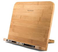 Support de Lecture Portable pour Livre de Cuisine et Bureau en Bambou Pliable avec 6 hauteurs réglables