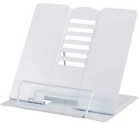 Support De Lecture, Porte-Livre Chevalet En Métal Multifonction,Portable Réglable Support Livre En Métal, Pour Livres/Téléphone Portable Porte-Copie Chevalet Pupitre Stand Blanc