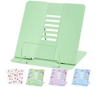 Support de Lecture, Porte-Livre Chevalet en Métal, Portable réglable Support Livre en métal, pour Livres Recette Manuel Portable Porte-Copie Chevalet Pupitre Stand,Vert