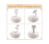 Support de Lecture Réglable pour Pillow Stand avec Bol en Peluche 360 Support de Téléphone pour Lit Blanc