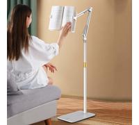 Support de lecture sur pied avec support cantilever, étagère de lecture sur pied, support de lecture avec pince, hauteur réglable de 55 à 170 cm, support de livre pour la lecture au lit, pou