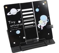 Support de livre Bureau de lecture Présentoir Stable Plaque métallique ajustable pour Tablettes Téléphones Motif Astronaute Noir