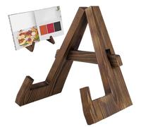 Support de livre de cuisine pour la cuisine - 20 x 13 x 23 cm, cadre en bois réglable, support pliable rustique, organisateur de livre de recettes léger, présentoir de comptoir à domicile pour famille