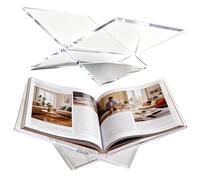Support De Livre En Acrylique, Porte-Livres En Acrylique, Porte-Revues Transparent En Forme De X, 32 X 24 X 11 Cm, Support De Livre Ouvert Pour Afficher Des Livres Des Albums D'images, Transparent