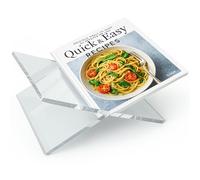 Support de livre en acrylique - Support de livres - Porte-revues - Support de recettes transparent pour bureau - En forme de X - Support pour livres ouverts fermés - Image de recettes de cuisine - 31