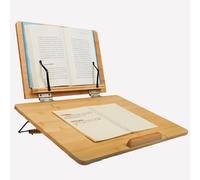 Support de livre en bambou avec pente d'écriture réglable, support pliable pour ordinateur portable, tablette pour lire et écrire, design en bois, 50 cm