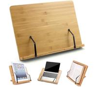 Support de livre en bambou, construction durable, support réglable pour un angle de lecture personnalisé, conception pliable avec charnières