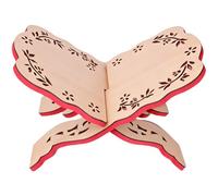 Support de livre pliable en bois sculpté, style médiéval, support de lecture réglable pour Coran, 30 x 20 cm, présentoir portable pour la maison, l'étude, la décoration de mosquée, coloris bois