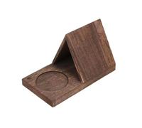 Support de Livre Triangulaire en Bois Wood Book Stand Triangle Page Shelf with Cup Holder for Bedside Nightstand Desktop Study Library Home Decor