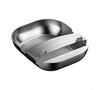Support de louche en acier inoxydable 304 avec facteur de forme équilibré pour une utilisation sur le plan de travail, stocke des ustensiles et supporte le service de sauces, soupes ou collations