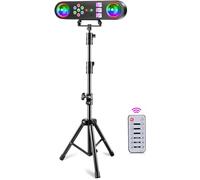 Support de lumière disco de fête 5 en 1/boule disco/lumière Par/effets stroboscopiques de lumière noire/télécommande/son activé pour la décoration de concert de spectacle musical