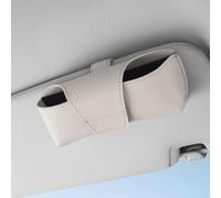 Support de lunettes de soleil de voiture à clip pour pare-soleil, boîte de rangement en cuir synthétique pour une fermeture sécurisée, organiseur intérieur pour véhicules - Rouge (gris)