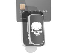 Support de lunettes de soleil pour pare-soleil de voiture, motif tête de mort pour voiture, support de lunettes de soleil pour différentes tailles de lunettes