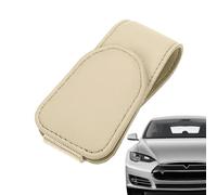 Support de lunettes de soleil pour voiture - Clip de support de rangement - En cuir synthétique - Accessoire intérieur pour lunettes normales, cartes, billets, lunettes de soleil